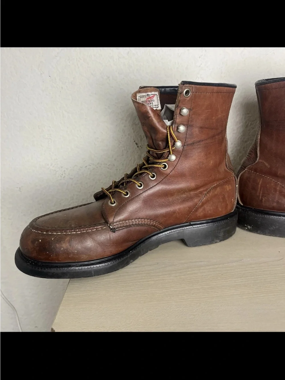 Red Wing Size 11B Moc Steel Toe Work Boots 4440 Men's Brown Leather Vintage